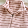 thumbnail image 5 of XRoczxe Women's Striped Fleece Jacket, Soft Sherpa Full Zip Pullover with Pockets, Cozy Warm Winter Coat for Casual Outdoor Fall Wear, 5 of 8