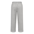 thumbnail image 5 of Cropped Beach Pants for Women 2026 Spring Summer Relaxed Fit Elastic Waist Straight Leg Lightweight Linen Pants with Pockets, 5 of 5
