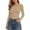Khaki, variant on Zpanxa Womens Long Sleeve T Shirts Slim Fit Bodysuit with Crew Neck, Solid Color Stretchy Basic Top, Casual Everyday Wear