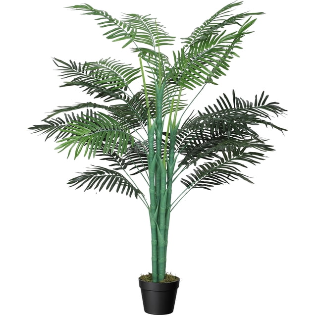 Outsunny Palmier Tropical Artificiel de 5 Pi Plante Factice avec Feuilles Réalistes