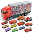thumbnail image 6 of Godderr Toddler Fire Truck Toys for Kids,Baby Mini Alloy Fire Truck Simulation Container Truck Toys with Sound and Light Story Early Learning Toys, 6 of 6