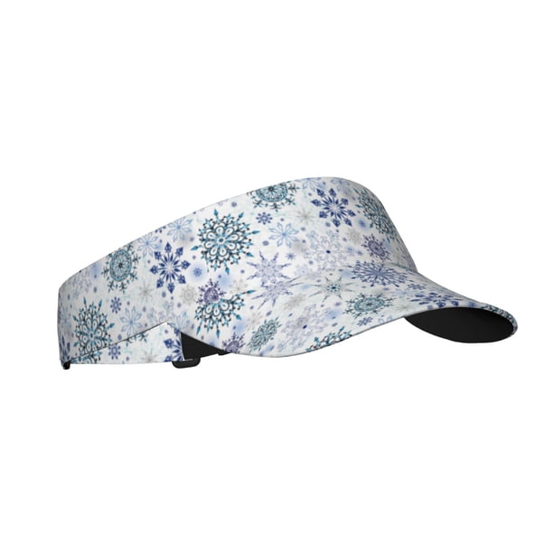 Fotbe Retro ice blue snowflakes Visera Deportiva con Diseño, Gorra Abierta Ajustable de Algodón para Mujer y Hombre