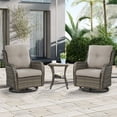 thumbnail image 5 of Gymojoy 5-piece Outdoor Wicker Swivel Rocking Chair Table with Ottoman Grey/Grey, 5 of 5