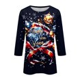 thumbnail image 4 of Ladies Tops And Blouses New Years Outfits Women Casual 3/4 Sleeve Round Neck 2025 New Year Printed Graphic Plus Size Tops Women'S Clothing, 4 of 5