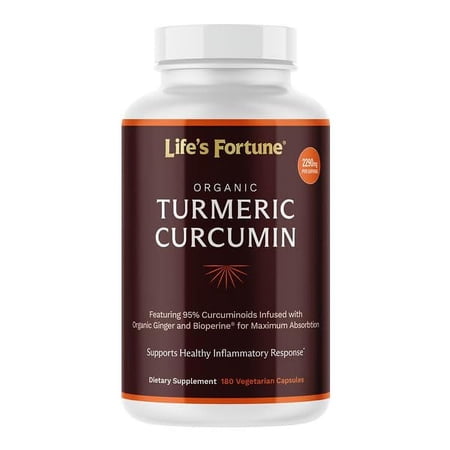 Organic Turmeric Curcumin 180 Vegetarian Capsules