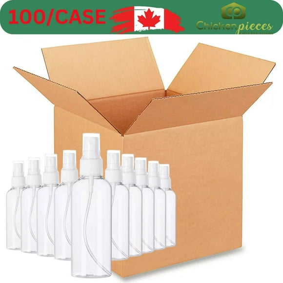 100 Pack 3.4 Oz (100ml) Small Spray Bottles, TSA Approved Travel Bottles for Toiletries - Fine Mist, Refillable, Reusable, Leak Proof