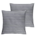 thumbnail image 2 of Acheng Decorative Pillow Covers Farmhouse Stripe Pillows Covers Navy Blue Pillow Covers with Pom Pom for Home Decor Set of 2 White, 2 of 6