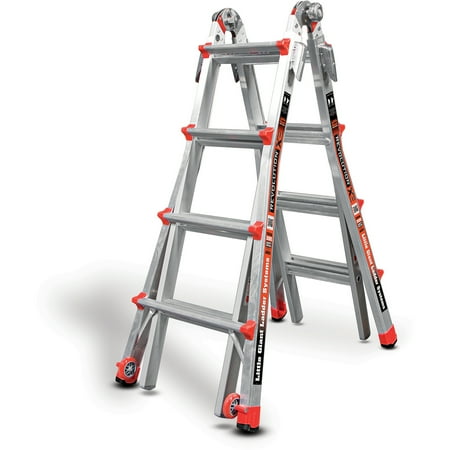 Little Giant Revolution, Model 17 - Type IA -300 lbs rated, aluminum articulating ladder with trestle brackets