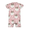 thumbnail image 5 of Pink Cats Love Paws Infant Romper One Piece for Baby Girl Cute Ragdoll Cats Paws Love Onesie Short Sleeve Summer Clothes, 5 of 6