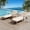 Ivory White, variant on EastVita Outdoor Chaise Lounge Chairs Set of 2 Patio Rattan Reclining Chair with 5-Position Adjustable Backrest All-Weather Pool Sunbathing Recliners with Rolling Wheels for Outside - Brown and Blue
