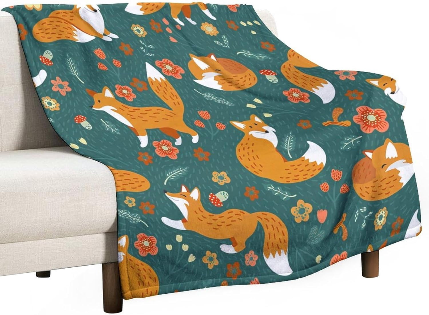 Fox Blanket Fox Gifts for Girls Women Foxes Throw Blanket for Kids Adults Soft Warm Cozy Fleece Blanket for Couch Sofa \u200bBed 60"x80"