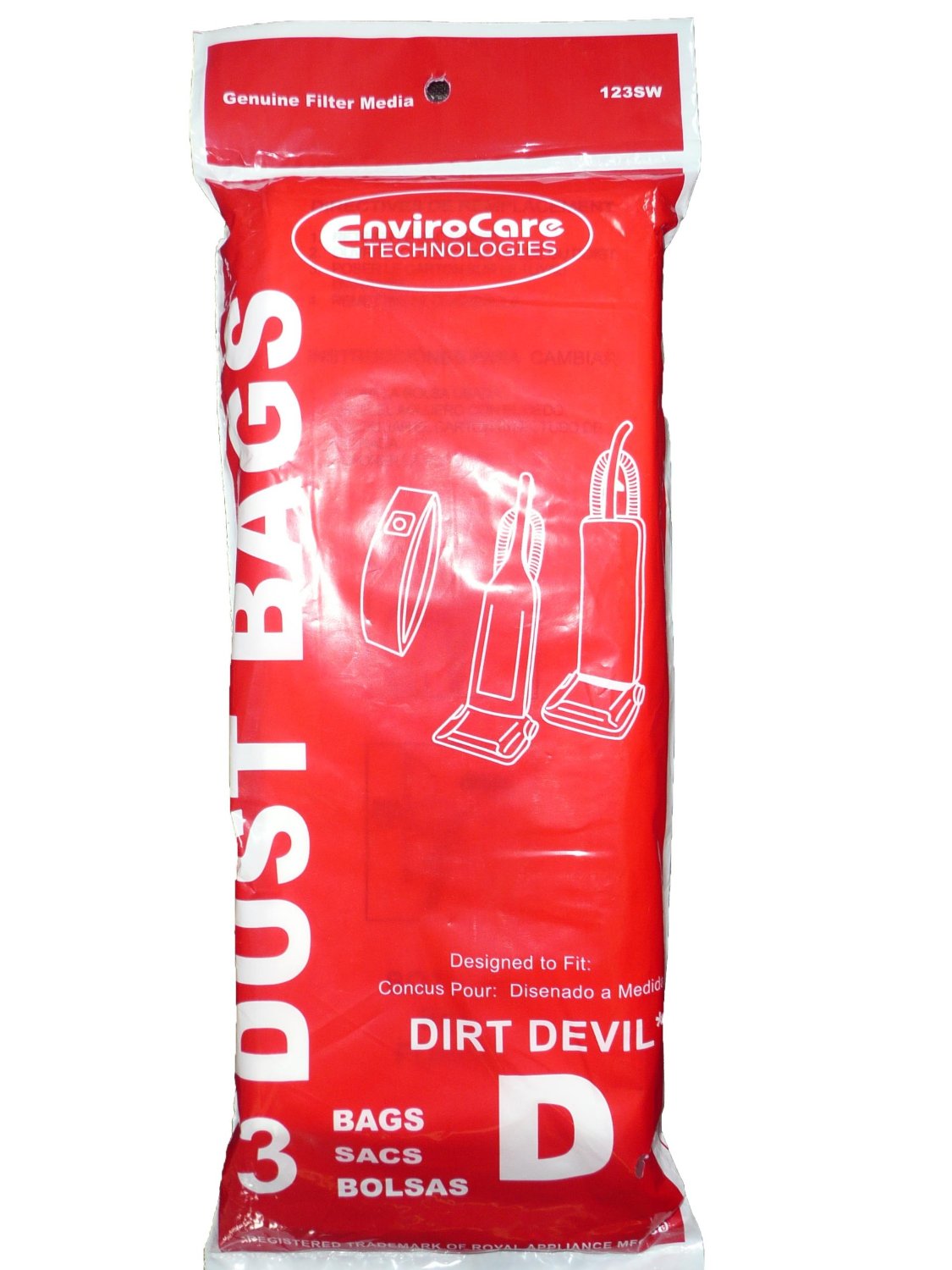 12 Royal Dirt Devil Type D Vacuum Bags, Featherlite, Lite Plus, Extra