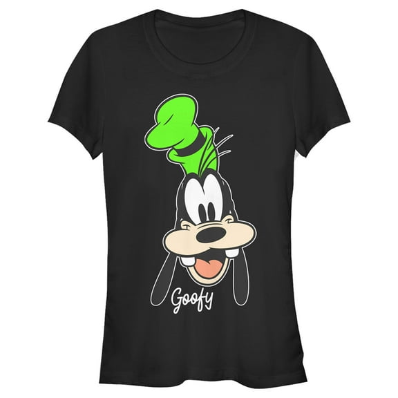 Junior's Mickey & Friends Goofy Portrait Graphic Tee Black X Large