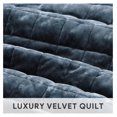 thumbnail image 5 of JuRlvC Luxury Velvet Quilt Queen Size, Ultra Soft Velvet Bedding Sets, Lightweight Quilted Velvet Comforter Set, Channel Stitch Oversized Bedspread Coverlet with 2 Pillow Shams, Stormy Blue, 5 of 6