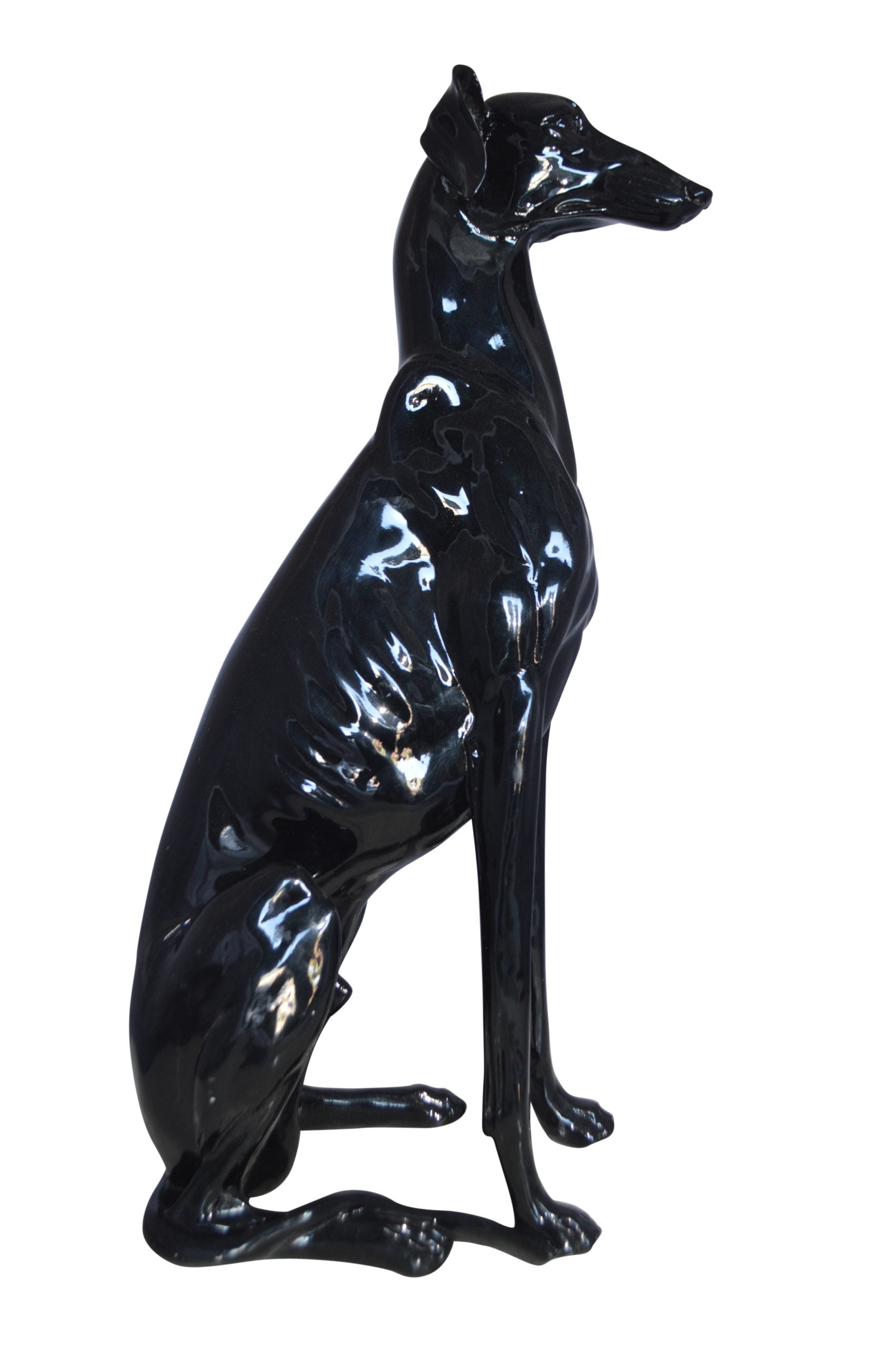 Greyhound Dog statue made of resin Size 12"L x 9"W x 31"H. Walmart