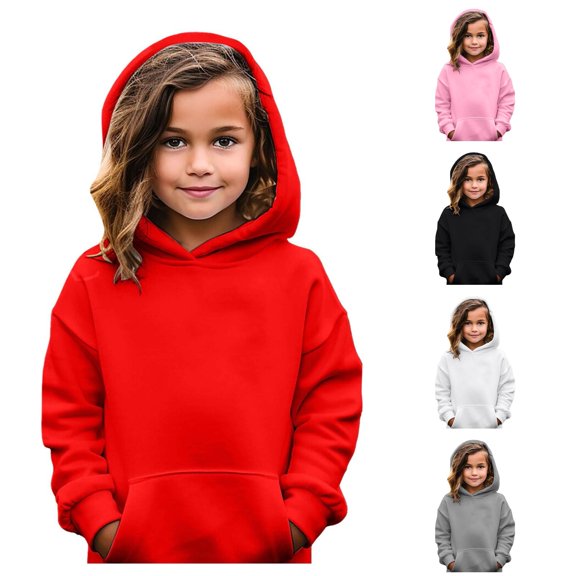 Vividxx Hoodies For Girls Casual Long Sleeve Hoodies Cute Oversized Pocket Hooded Sweatshirt Comfortable 4-5 Years