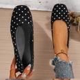 thumbnail image 2 of Women's Flats Shoes Closed Square Toe Polka Dots Flats Dress Shoes Comfortable Slip On Shoes for Women Casual Soft Soles Flats, 2 of 9