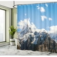 thumbnail image 5 of Ambesonne Nature Shower Curtain, Mountain Natural Beauty, 69"Wx70"L, White Blue Brown, 5 of 5