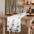 thumbnail image 2 of Table Runners 72 Inches Long Dress Scarves, Navy Blue Flowers Farmhouse Kitchen/Dining Table Runner, Coffee Tablerunners, Spring Floral Elegant Pastoral Watercolor 14x72 Inch, 2 of 9