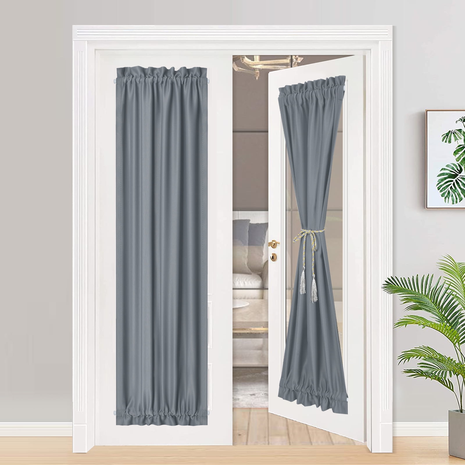 Lapalife Blackout Door Curtains, 24 x 72 inch French Door Curtain