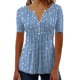 thumbnail image 1 of Blusa de manga corta para mujer, diseño de botones ajustado, Top de verano para mujer para el trabajo, compras y citas, 1 of 6