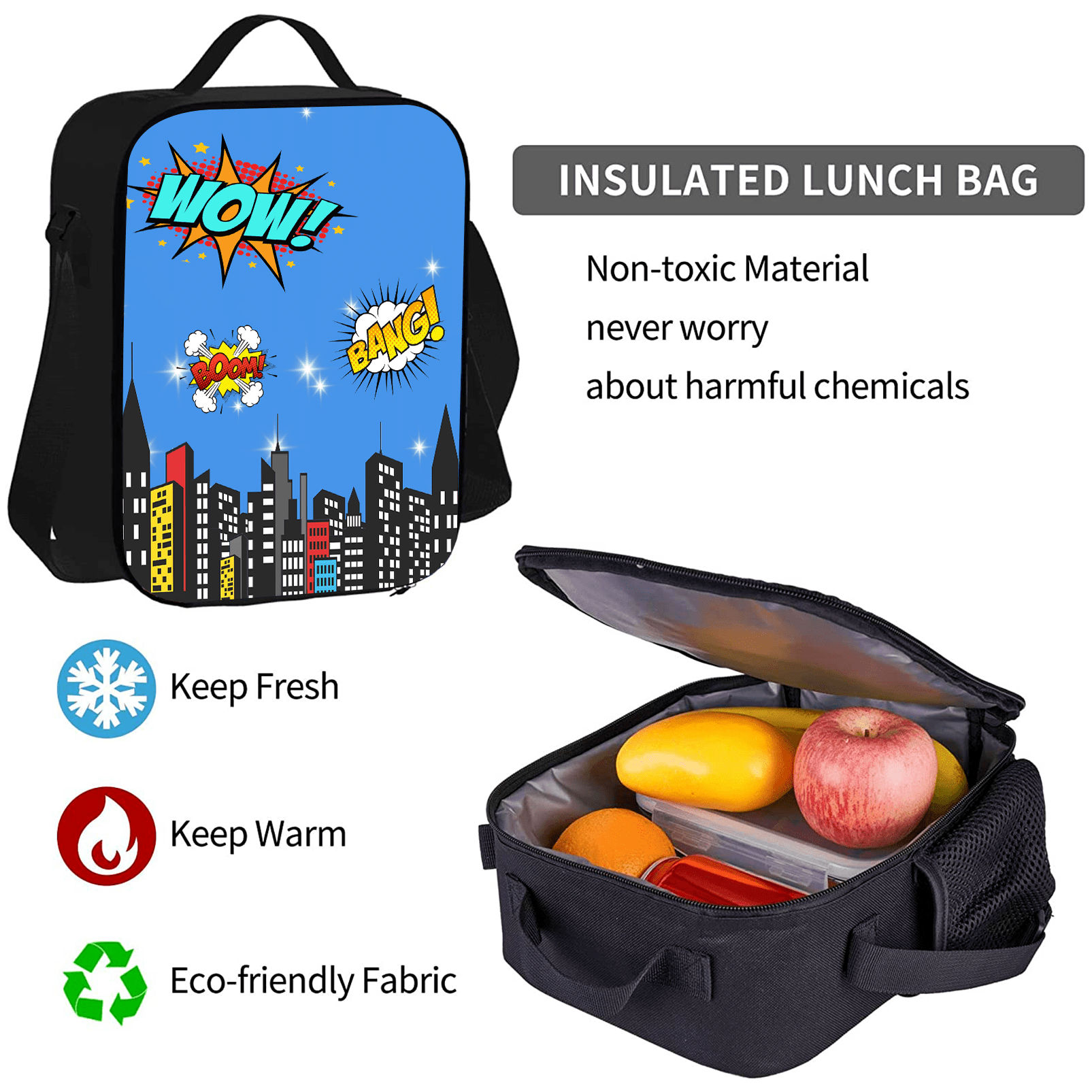 Hello Kitty Backpack, 3Pcs Anime Cartoon Backpack Cute Bookbag Set with Lunch Box and Pencil Case -1