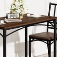 thumbnail image 4 of PORKISS 5-Piece Small Space Dining Set, 1 Table and 4 Chairs, Wood and Steel, Dining Table Set for 4 with Comfortable PU Seats, Walnut+Black, 4 of 10