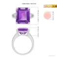 thumbnail image 4 of ANGARA Natural 9.6 ct Amethyst Split Shank Cocktail Ring with Diamonds in 14K White Gold for Women (Size-14x12mm) | February Birthstone, Anniversary, Jewelry Gift for Women | Natural Amethyst Ring, 4 of 9