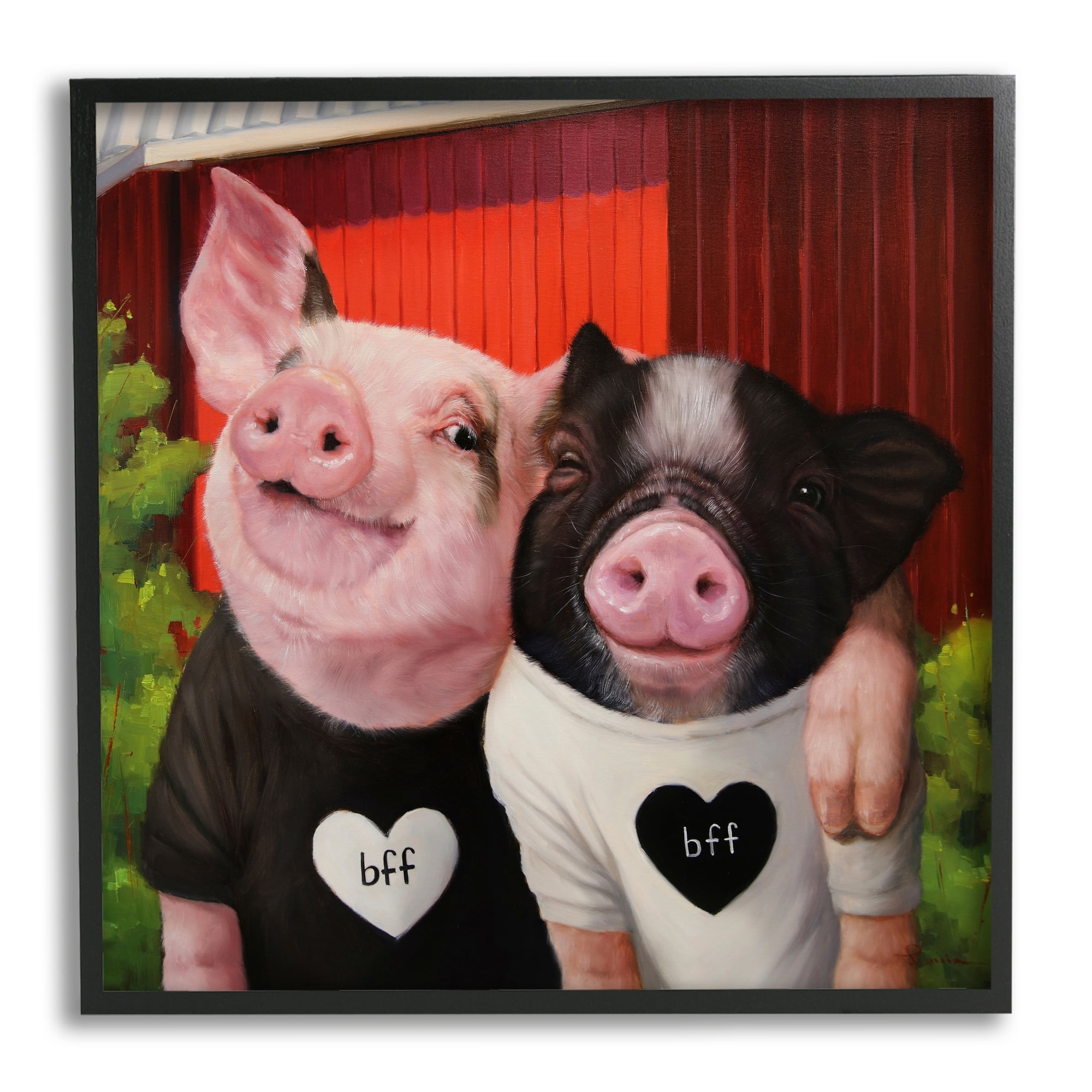Stupell Industries Best Friends Forever Farm Pigs Happy Fun Animals, 12 x 12, Design by Lucia Heffernan