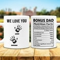 thumbnail image 3 of Personalized Bonus Dad Mug Dads Nutrition Facts Coffee Mugs Cup 11oz 15oz Birthday Christmas Father's Day Gifts From Daughter Son For Best Stepdad Step Fathers Daddy Papa Custom Name (2 Kids), 3 of 7