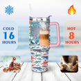 thumbnail image 4 of 40oz Ocean Cute Shark Stainless Steel Flip Straw Tumbler Spill Proof Travel Cup Double Wall Vacuum Insulated Coffee Mug with Top Handle, 4 of 6