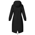 thumbnail image 7 of Raincoat for Women Striped Lined Lightweight Waterproof Rain Jacket Outdoor Travel Jackets Long Hooded Windbreaker with Pockets Black S, 7 of 7