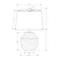 thumbnail image 3 of Monarch 20" Concrete Stone Table Lamp with Tapered Shade in Cream and Beige, 3 of 8