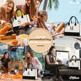 thumbnail image 5 of Bolso de mano de lona con letras bordadas, regalo personalizado adecuado para bodas, playas, festivales, es un excelente regalo para amigas, 5 of 5