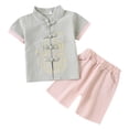 thumbnail image 3 of Kogui Baby Boy Outfits Toddler Baby Boy Clothes Summer Short Sleeve​ T-Shirt Tops Shorts Set 2Pcs Casual Outfit 2T 3T (Green,2-3 Years), 3 of 6