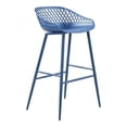 thumbnail image 1 of Moe's Home Collection Piazza Plastic Patio Bar Stools - Set of 2, Blue, 1 of 8