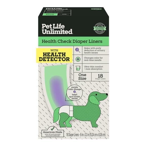 Pet Life Unlimited Health Check Diaper Liners, One Size, 18ct