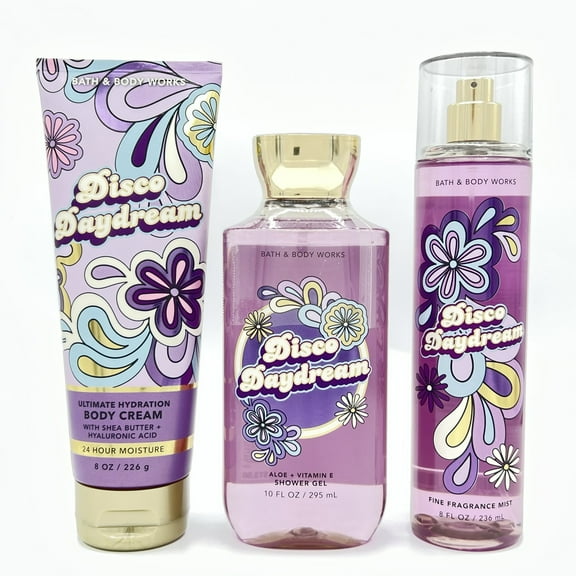 Bath & Body Works Disco Daydream Body Cream, Shower Gel and Fine Fragrance Mist 3-Piece Bundle
