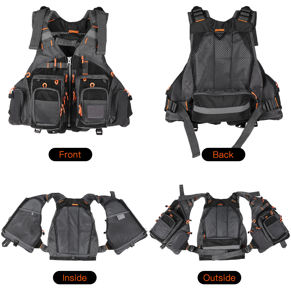 Lixada Fly Fishing Vest with Breathable Mesh for Outdoor Fishing Activities - image 5 of 7