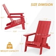 thumbnail image 3 of Dycanpo Folding Adirondack Chairs Set of 8, Hdps Poly Modern Outdoor Chair Weather Resistant, Red, 3 of 8