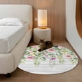 thumbnail image 3 of Colorful Flowers Round Rug 3.3ft Washable Circle Entryway Rugs Non Slip Spring Leaves Floral Botanical Wood Grain Area Rug Indoor Floor Carpet for Bedroom Kitchen Living Room Home Office Dining Room, 3 of 8