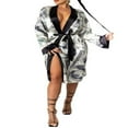 thumbnail image 1 of Women Silk Satin Robe Bathrobe Gown Kimono Sleepwear Pjs Lingerie, 1 of 4