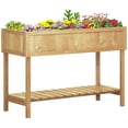 thumbnail image 1 of Outsunny 43.25' x 18' x 30' Wooden Raised Garden Bed with Shelf, 1 of 9
