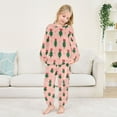 thumbnail image 5 of Fluffy Pajamas Set Fuzzy Winter Warm Pj Sets Pullover Tops and Long Pants Green Trees and Red Bows X-Small, 5 of 8
