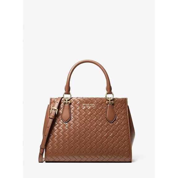 Michael Kors Outlet Marilyn Medium Woven Satchel - Luggage