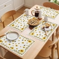 thumbnail image 5 of Sunflower Bees Placemats Set of 12 Spring Summer Farmhouse Floral Watercolor Place Mats Indoor Wipeable Table Mats Washable Dining Table Placemats for Kitchen Holiday Party Home Decor 13x19 Inch, 5 of 9