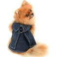 thumbnail image 3 of LANFENG Dog Denim Harness Dress,Bow Puppy Princess Dress for Small Medium Dog Cat Girls Adjustable Pet Jean Skirt with D-Ring Female Dog Clothes Summer, 3 of 8