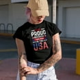 thumbnail image 2 of I Feel Proud Because I Was Born in the USA, American Flag, Navy Blue T-Shirt, Medium, 2 of 5