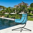 thumbnail image 3 of Large Egg Chair with Stand, Patio Wicker Hanging Chair, Egg Chair Swing Hammock Chair with UV Resistant Cushion and Pillow for Indoor Outdoor, Patio Backyard Balcony Lounge Rattan Swing Chair, JA3662, 3 of 10