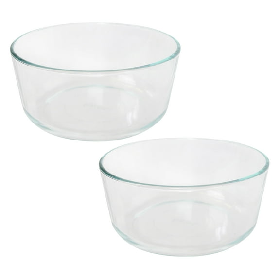 Pyrex 7203 Simply Store 7-Cup Round Clear Glass Food Storage Bowl (2-Pack)